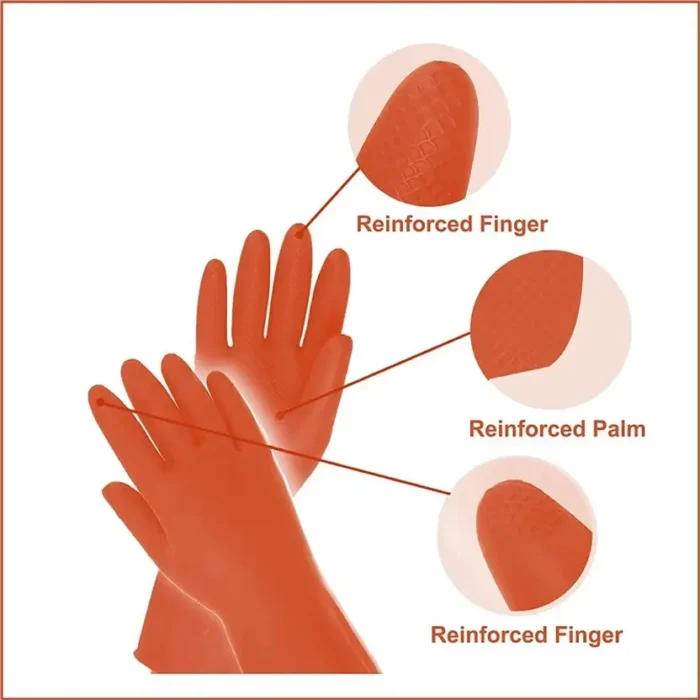 Heavy duty Rubber Hand Gloves for Housekeeping Industrial Purpose Construction Wet and Dry Glove Set - Image 3