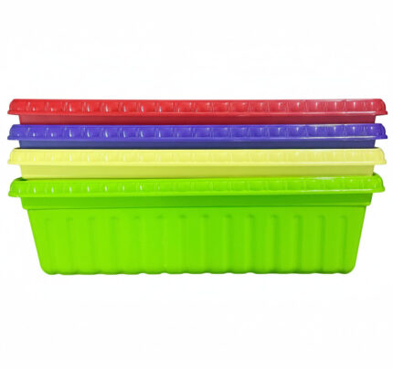 Large Rectangular flower pots| Home, Balcony & Garden| Long-Lasting and Durable| Multicoloured|